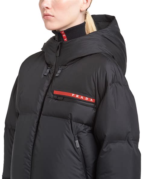 prada padded logo nylon coat jacket|Prada technical jacket.